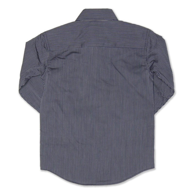 Fred Bracks Striped Long Sleeve Boy's Shirt - Navy / White Workwear Fred Bracks 