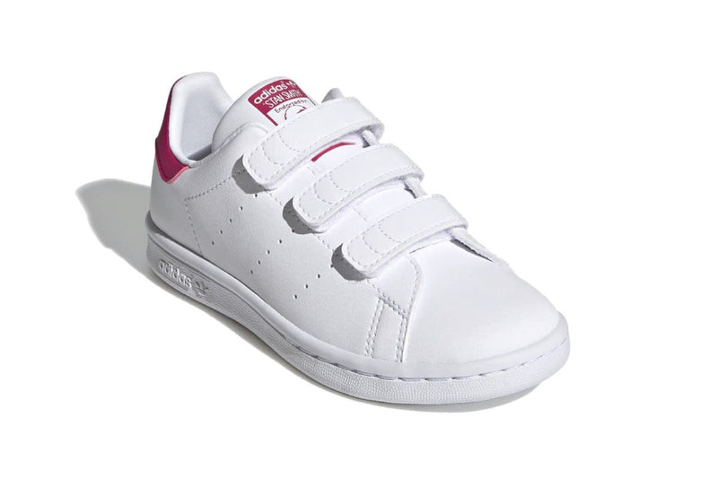 Adidas Girls' Stan Smith Casual Shoes (White/White/Bold Pink)