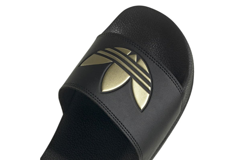 Adidas Womens Adilette Lite Casual Shoe Core Black/Core Black/Matte Gold