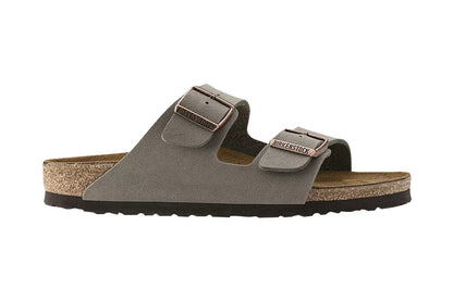 Birkenstock Arizona Birko-Flor Nubuck Regular Fit Sandal (Stone)