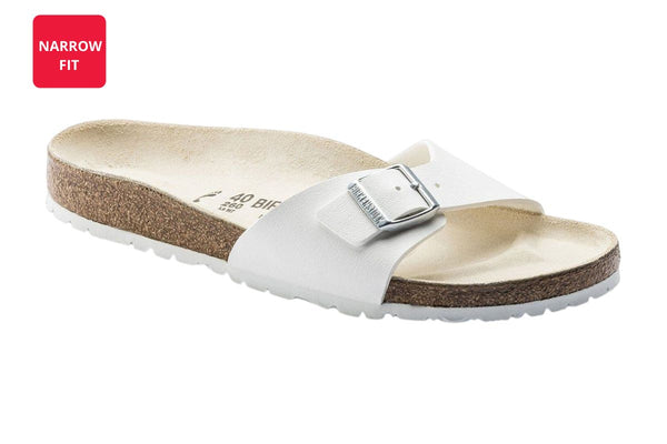 Birkenstock Unisex Madrid Birko-Flor Narrow-Fit Sandal (White)