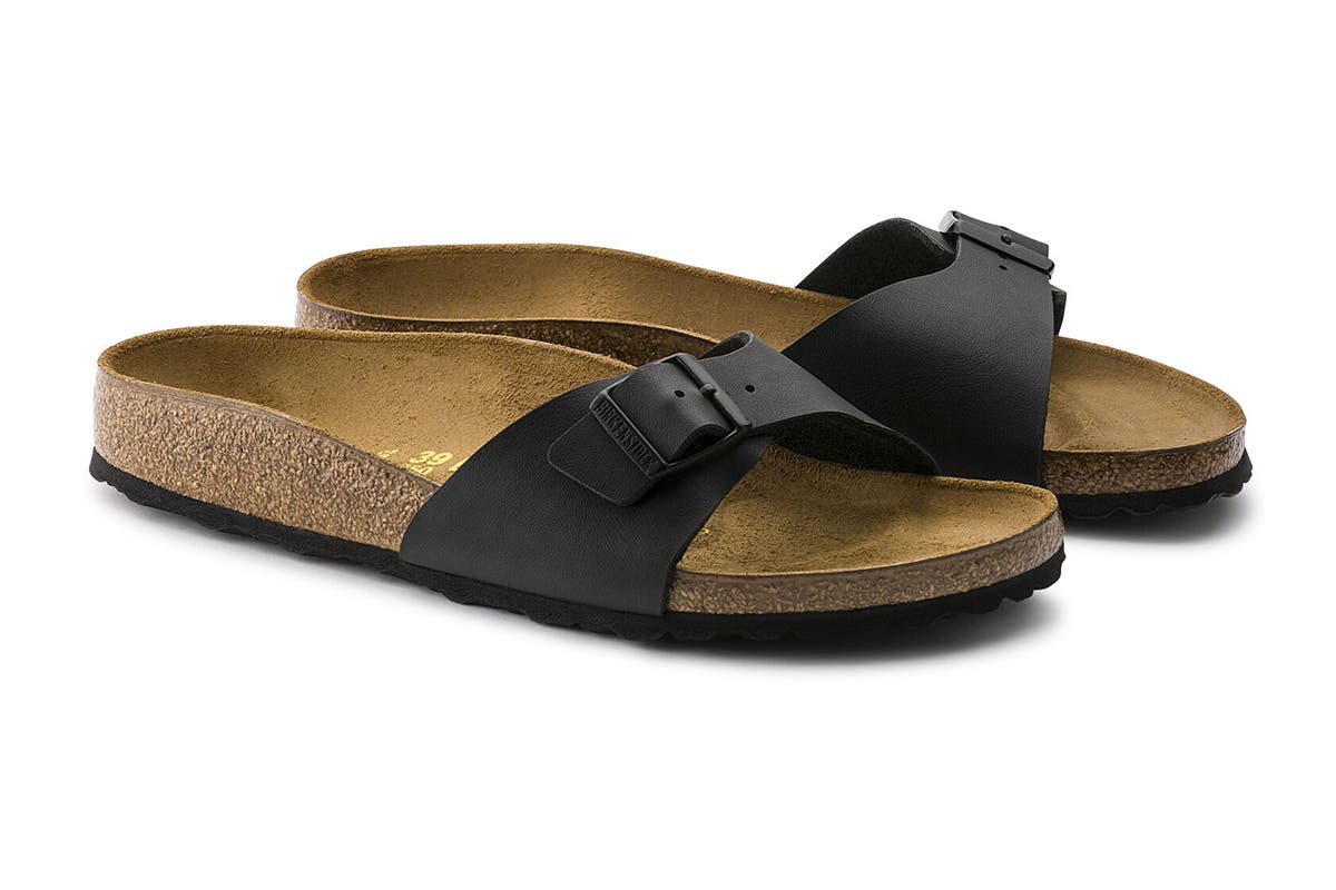 Birkenstock Unisex Madrid Birko-Flor Narrow-Fit Sandal (Black)