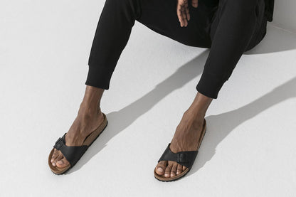 Birkenstock Unisex Madrid Birko-Flor Narrow-Fit Sandal (Black)