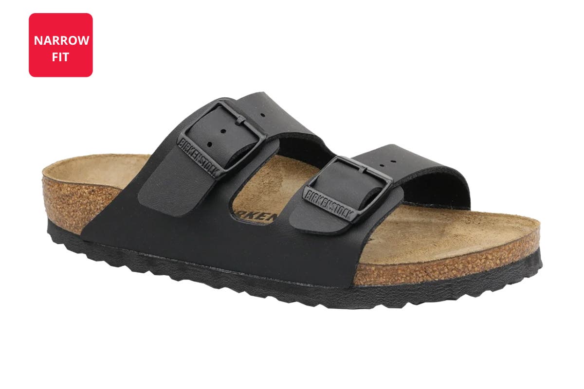 Birkenstock Unisex Arizona Birko-Flor Narrow-Fit Sandal (Black)