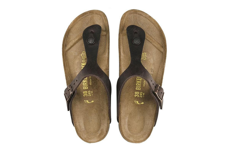 Birkenstock Men's Gizeh Oiled Leather Narrow-Fit Sandals (Habana)
