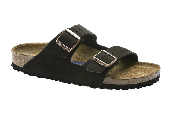 Birkenstock Arizona Suede Leather Soft Footbed Regular Fit Sandal (Mocha)