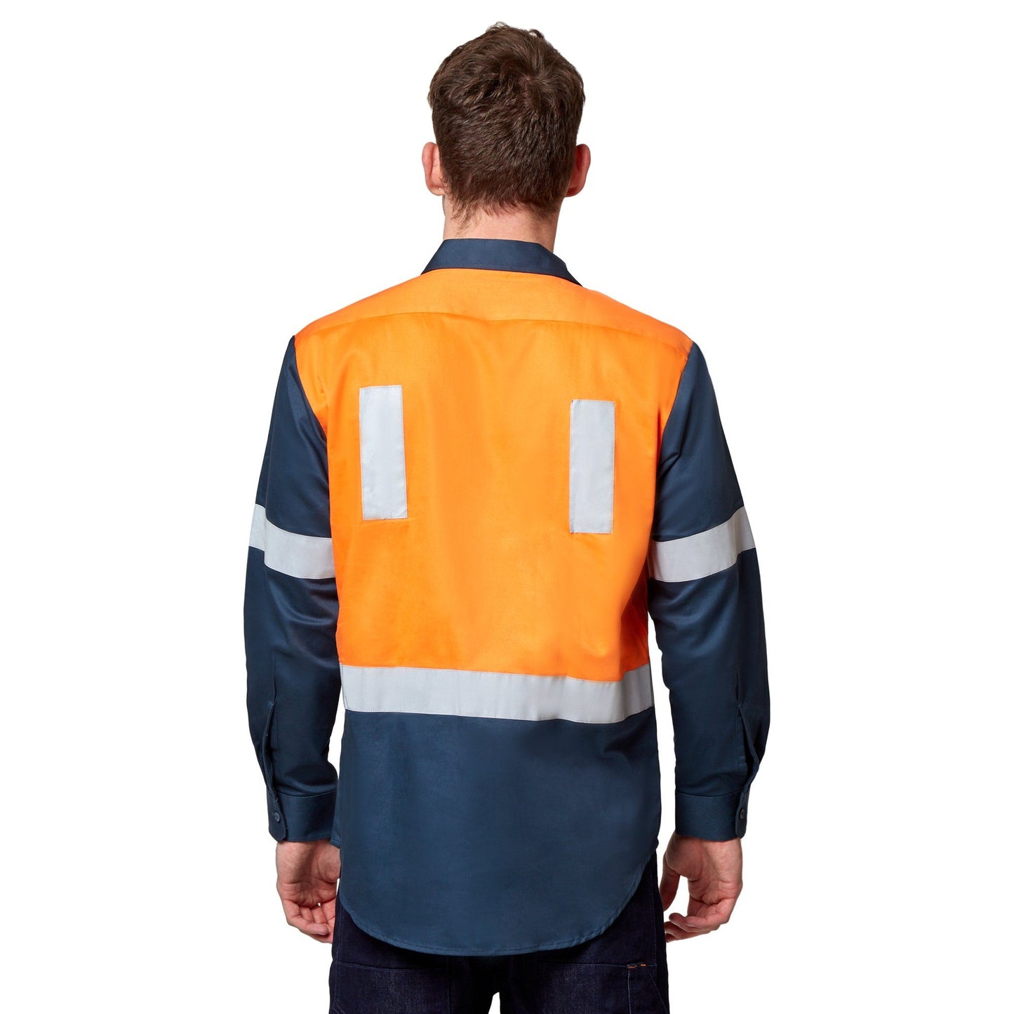 Stubbies Long Sleeve Spliced Drill Shirt - Orange Workwear Stubbies 