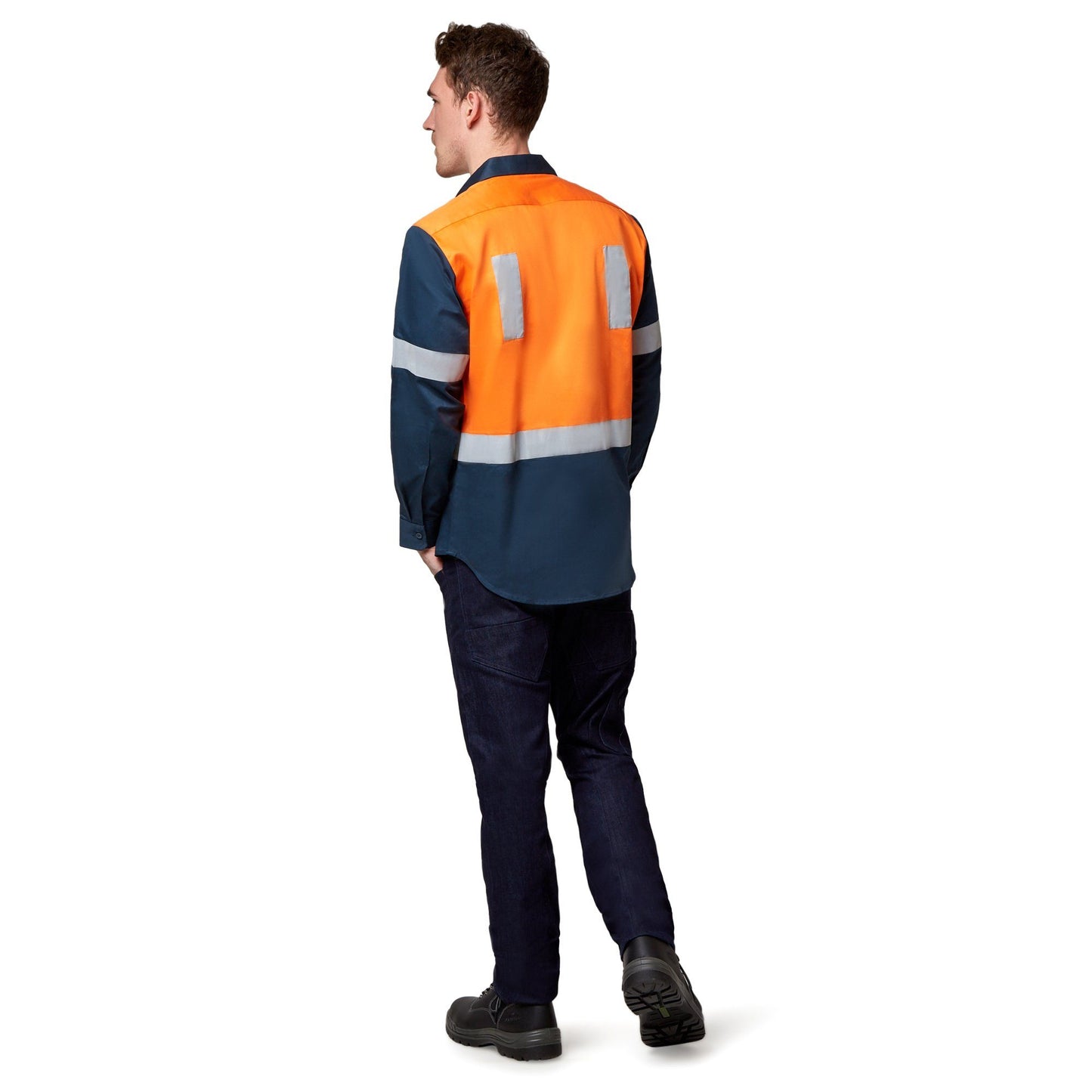 Stubbies Long Sleeve Spliced Drill Shirt - Orange Workwear Stubbies 