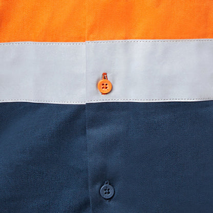 Stubbies Long Sleeve Spliced Drill Shirt - Orange Workwear Stubbies 