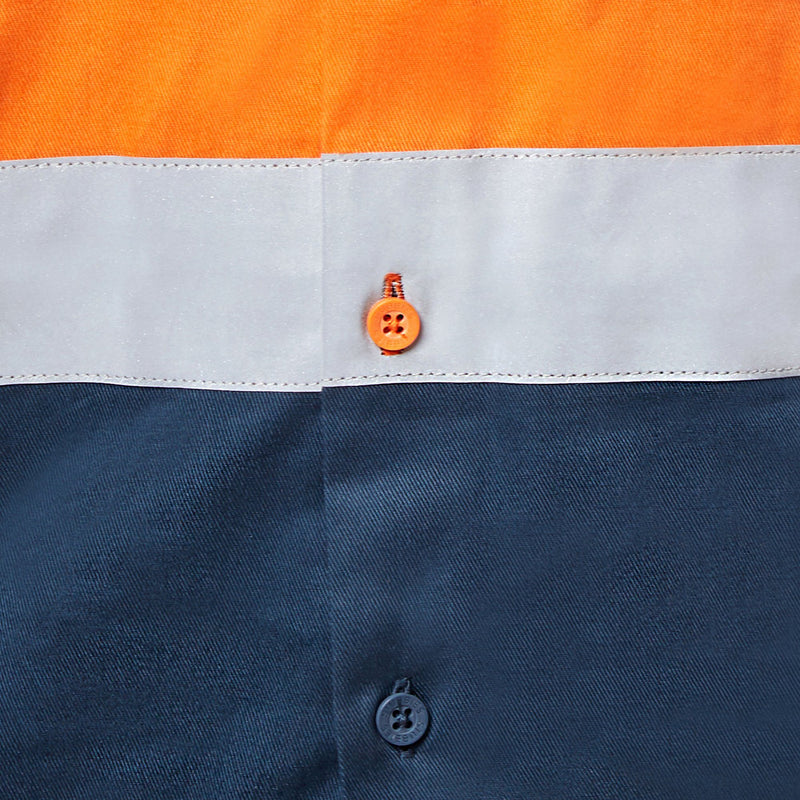 Stubbies Long Sleeve Spliced Drill Shirt - Orange Workwear Stubbies 