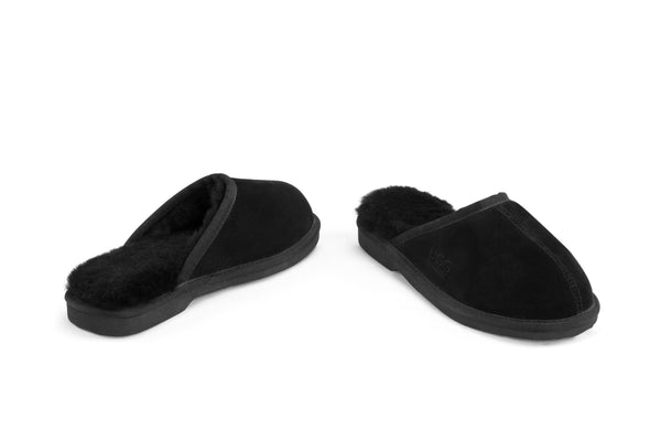 Outback UGG Unisex Premium Sheepskin Barwon Slippers (Black)