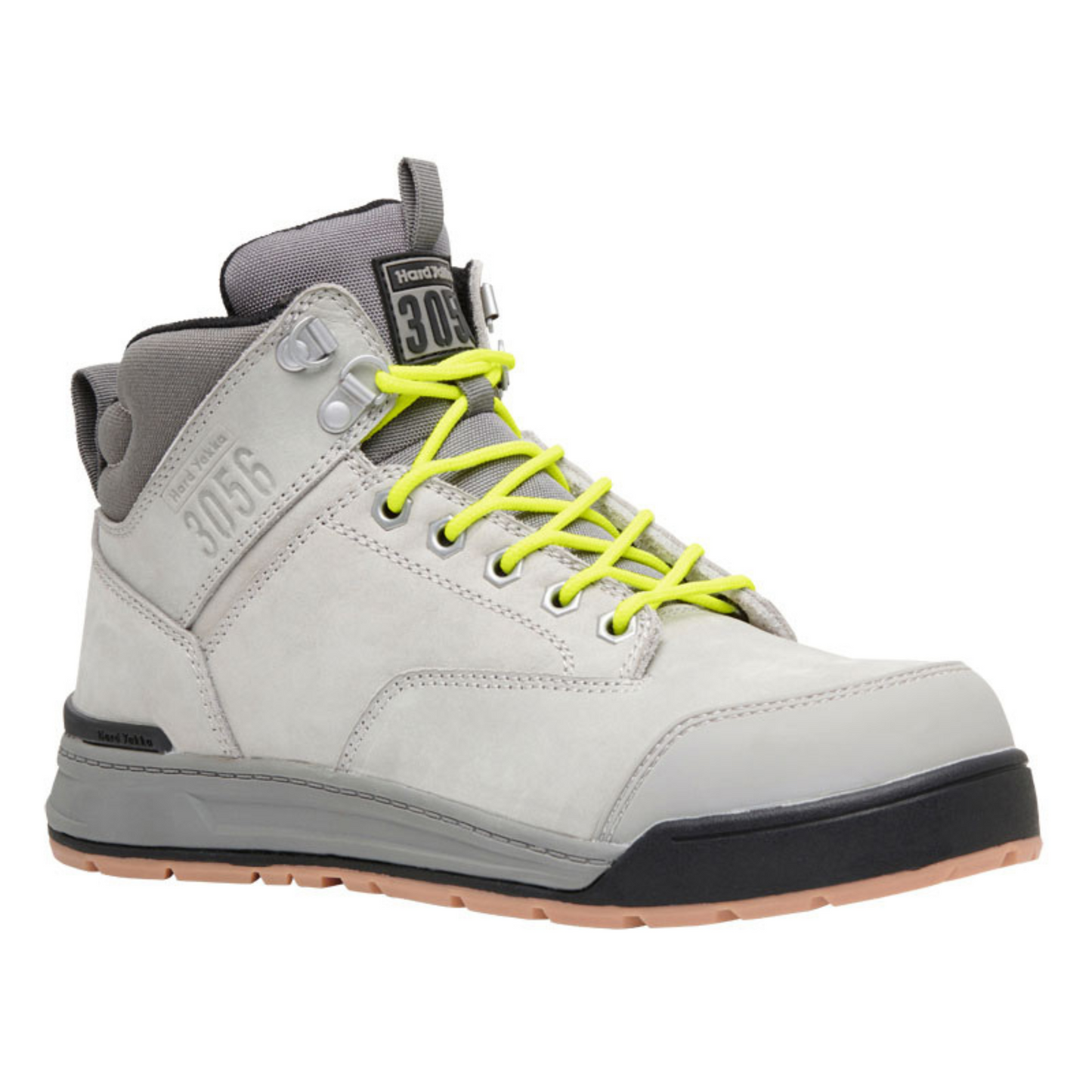 Hard Yakka Men's 3056 Lace Up & Side Zip Steel Toe Safety Boot - Grey