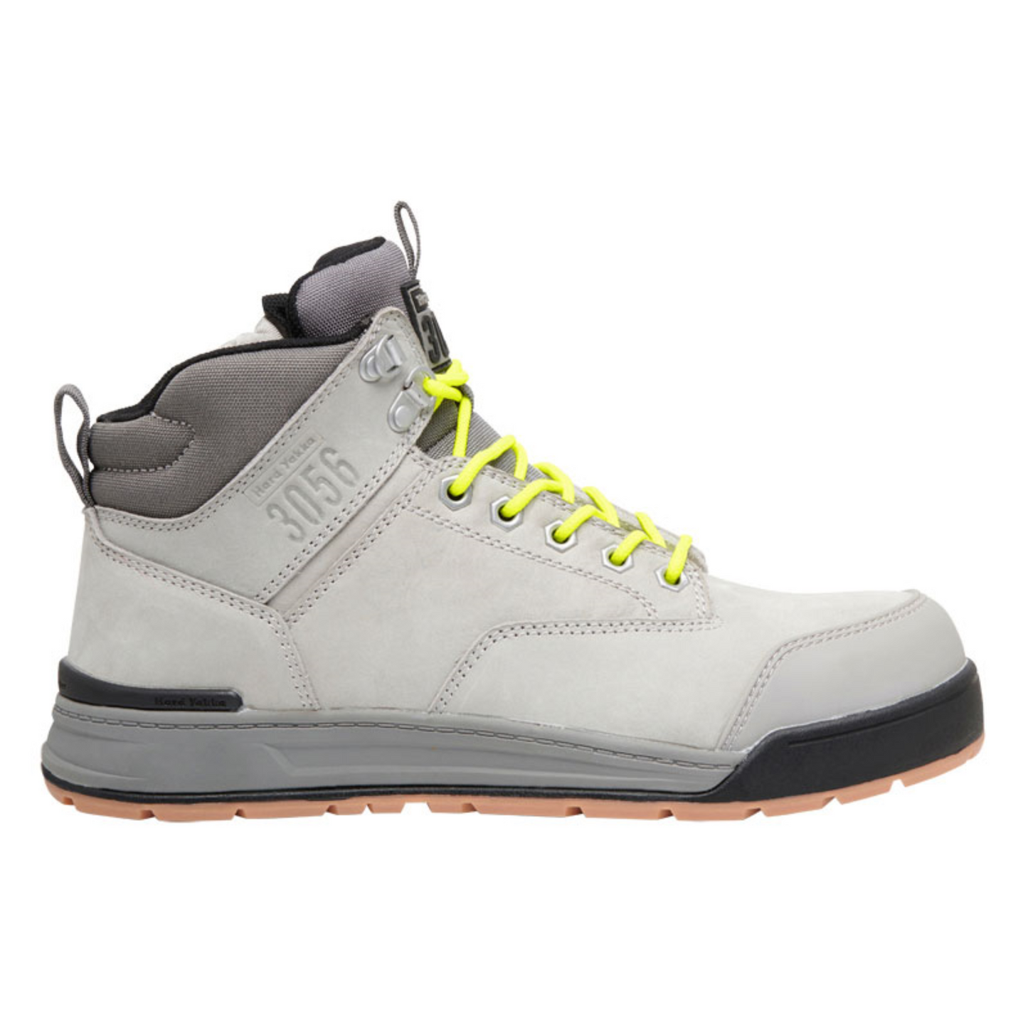 Hard Yakka Men's 3056 Lace Up & Side Zip Steel Toe Safety Boot - Grey