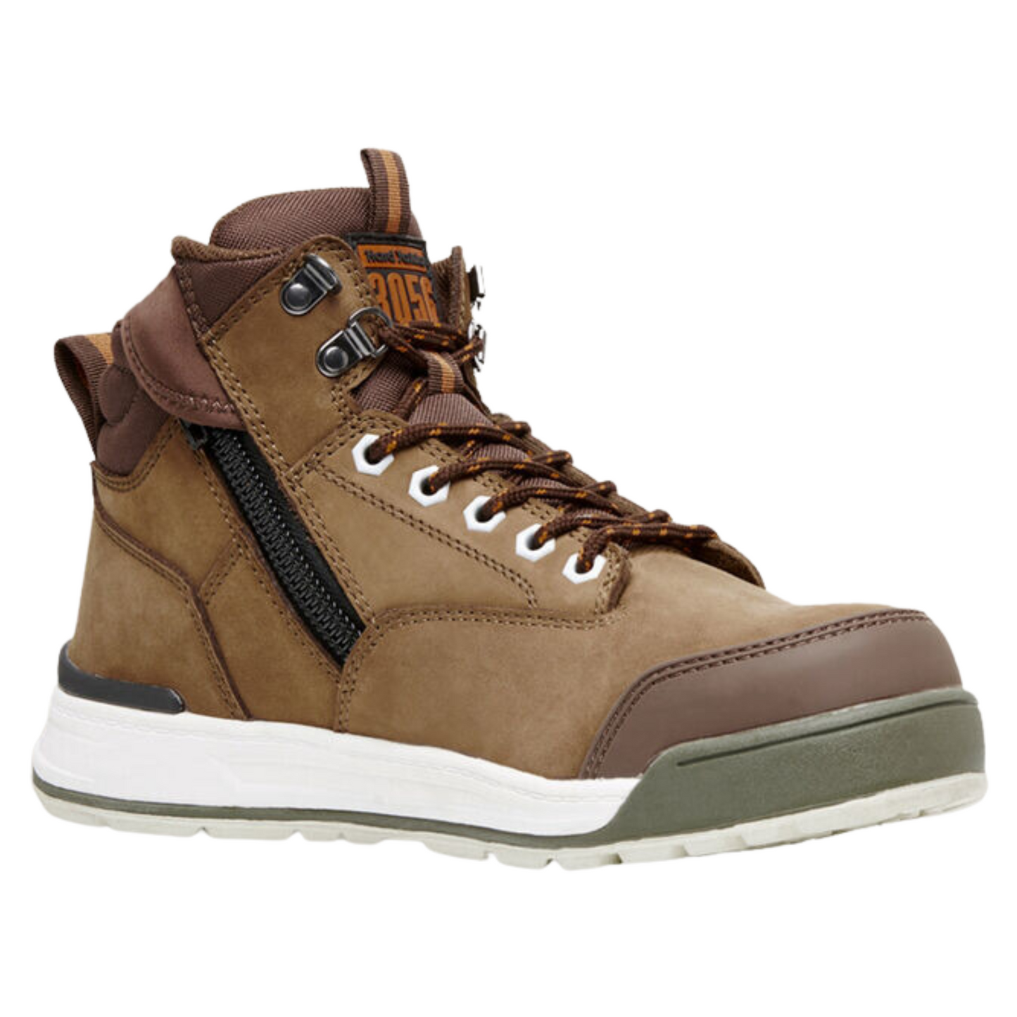 Hard Yakka Men's 3056 Lace Up & Side Zip Steel Toe Safety Boot - Oak