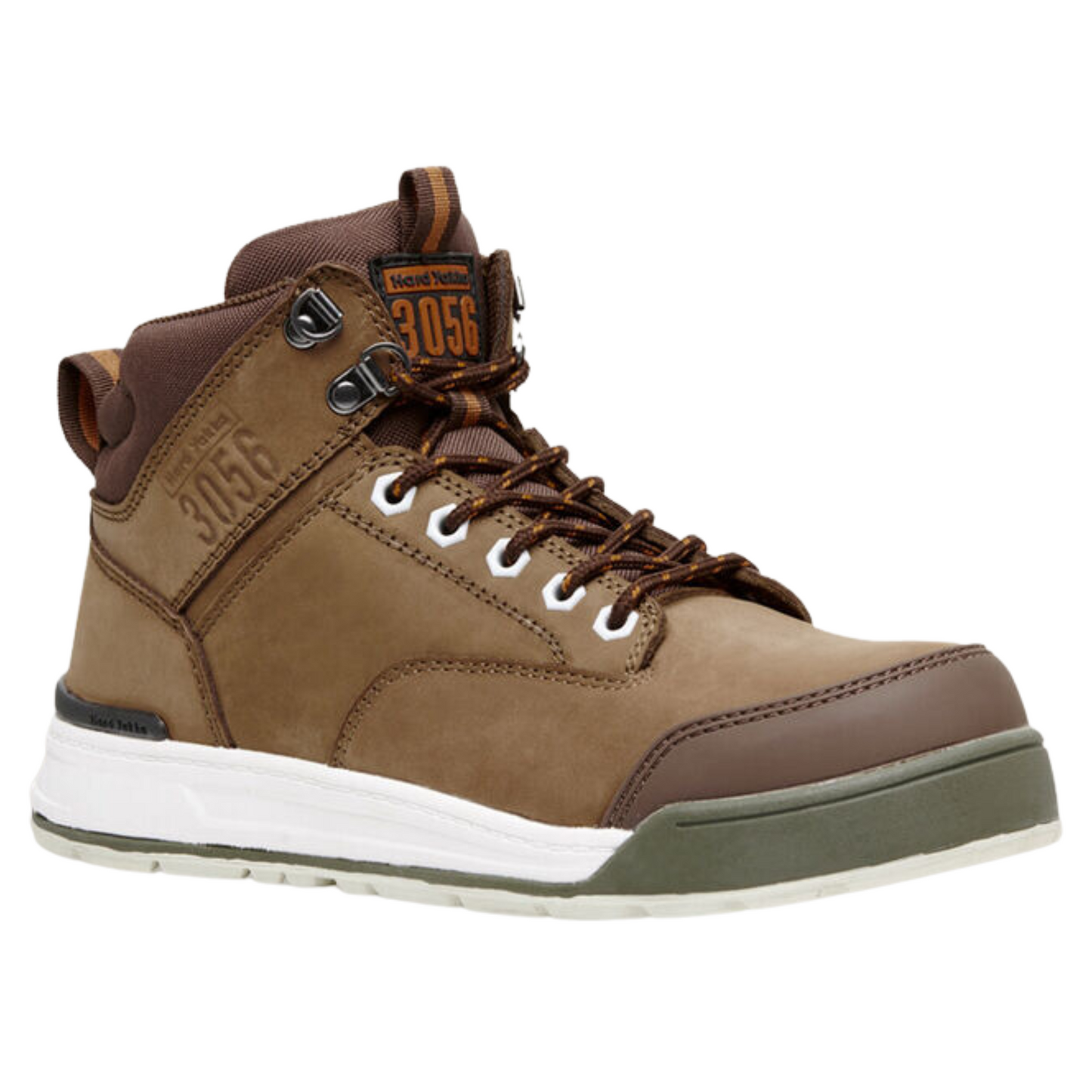 Hard Yakka Men's 3056 Lace Up & Side Zip Steel Toe Safety Boot - Oak