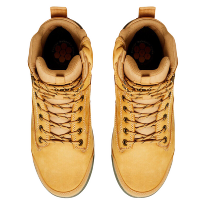 Hard Yakka Men's 3056 Lace Up & Side Zip Steel Toe Safety Boot - Wheat