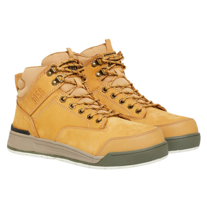 Hard Yakka Men's 3056 Lace Up & Side Zip Steel Toe Safety Boot - Wheat