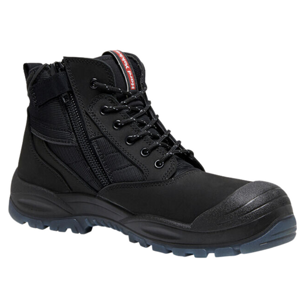 Hard Yakka Nite Vision Hi Vis Lace Up Steel Toe Safety Boot - Black
