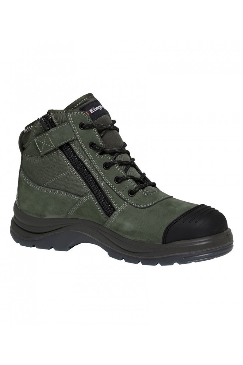King Gee Tradie Side Zip Boot - Khaki Workwear King Gee 