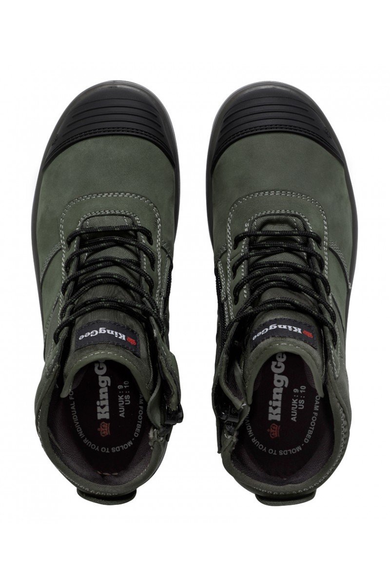King Gee Tradie Side Zip Boot - Khaki Workwear King Gee 