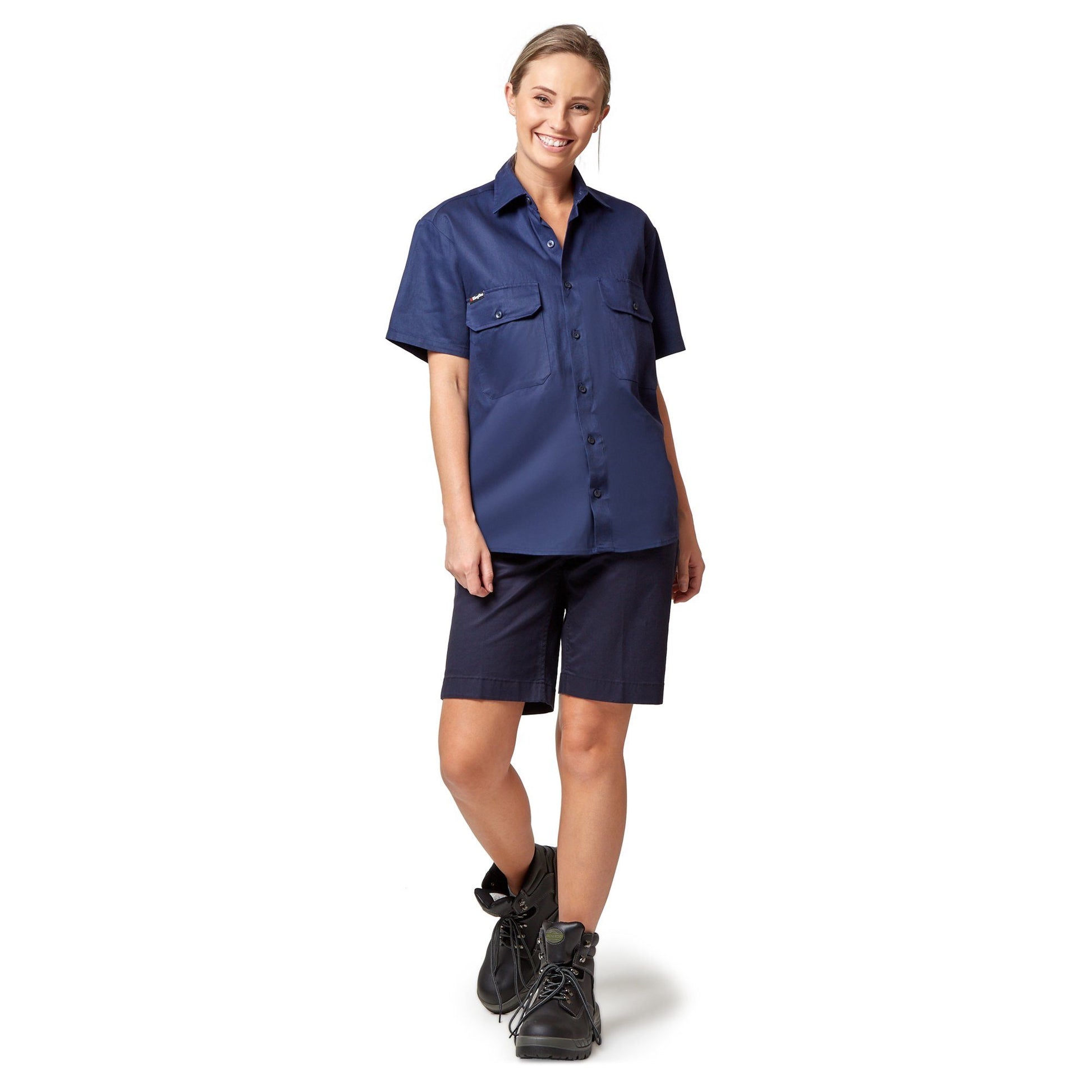 King Gee Women's Casual Chino Short - Navy Workwear King Gee 