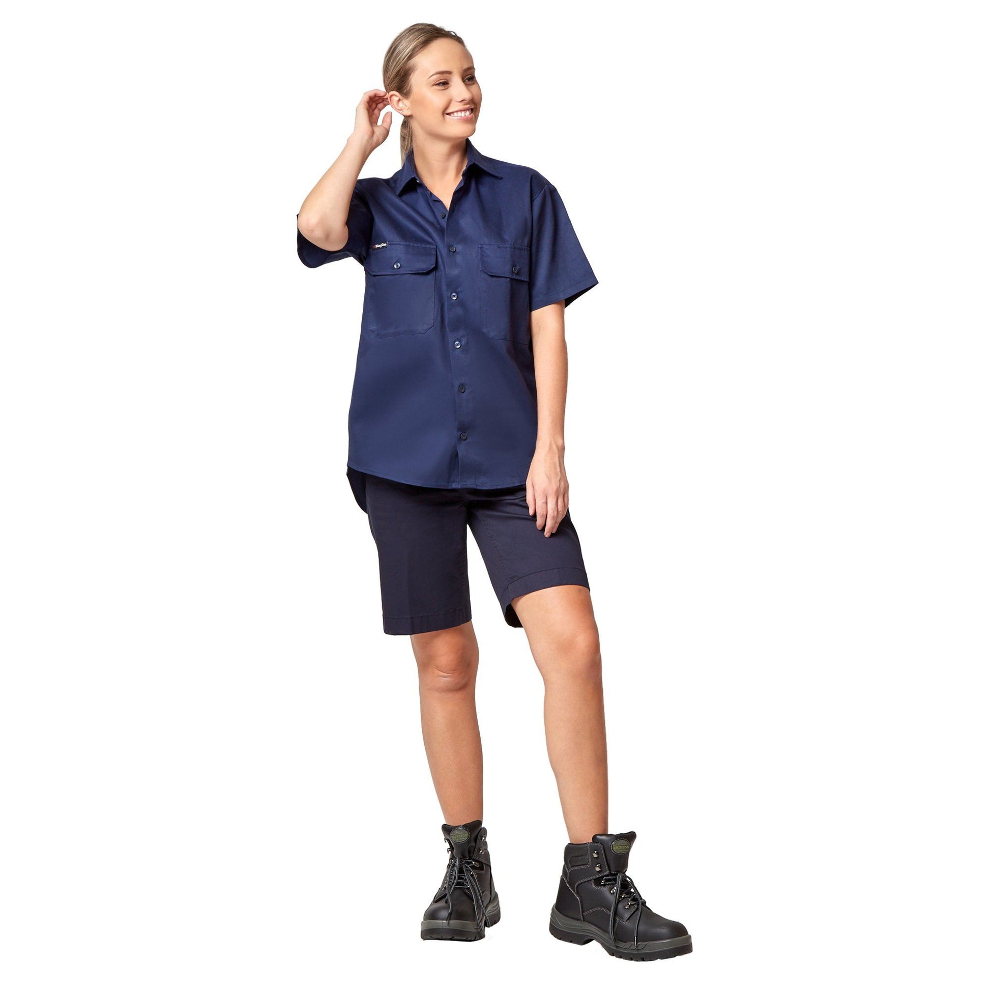 King Gee Women's Casual Chino Short - Navy Workwear King Gee 