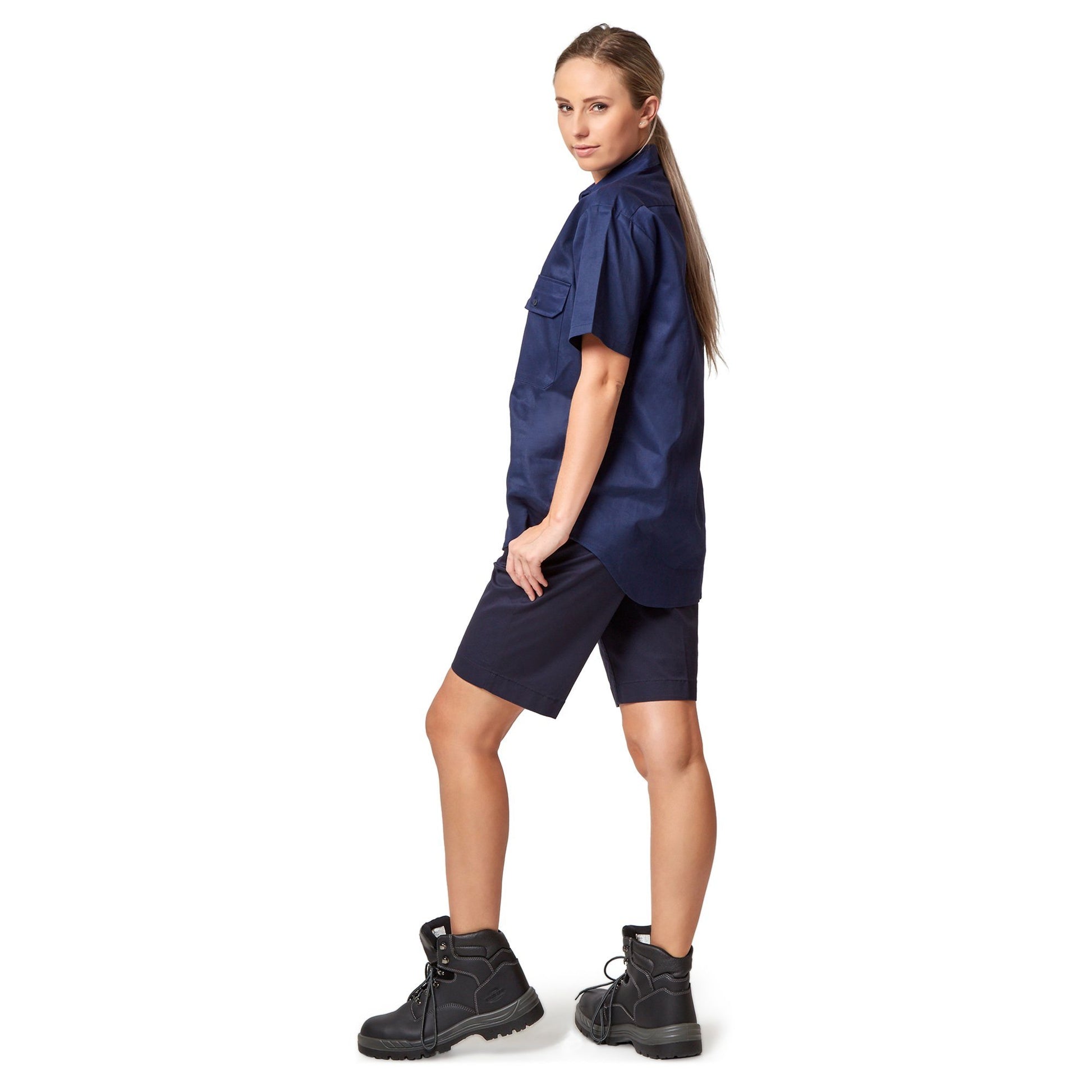 King Gee Women's Casual Chino Short - Navy Workwear King Gee 