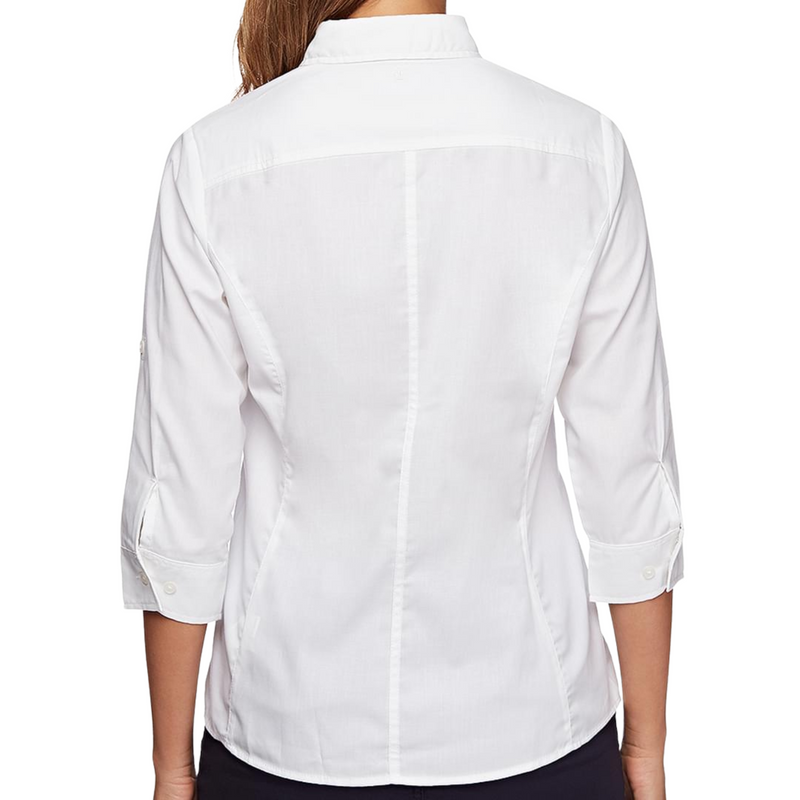 King Gee Women's Stretch 3/4 Sleeve Shirt - White