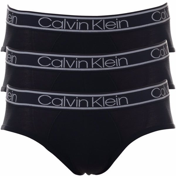 Calvin Klein Men's 3 Pack Hip High Rise Briefs - Black
