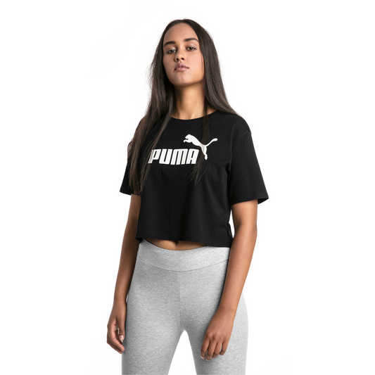 Puma Women's Essentials Cropped Tee - Black