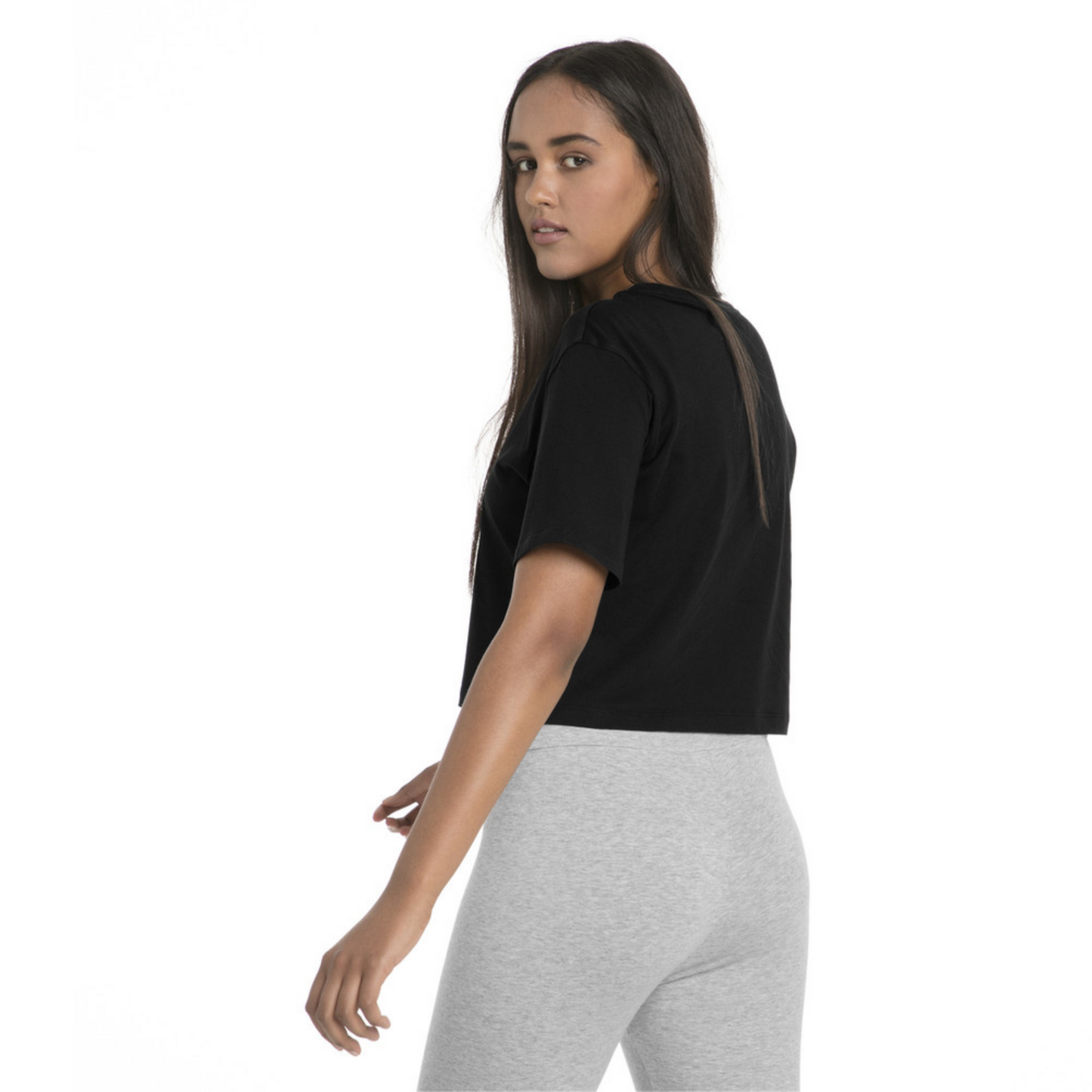 Puma Women's Essentials Cropped Tee - Black