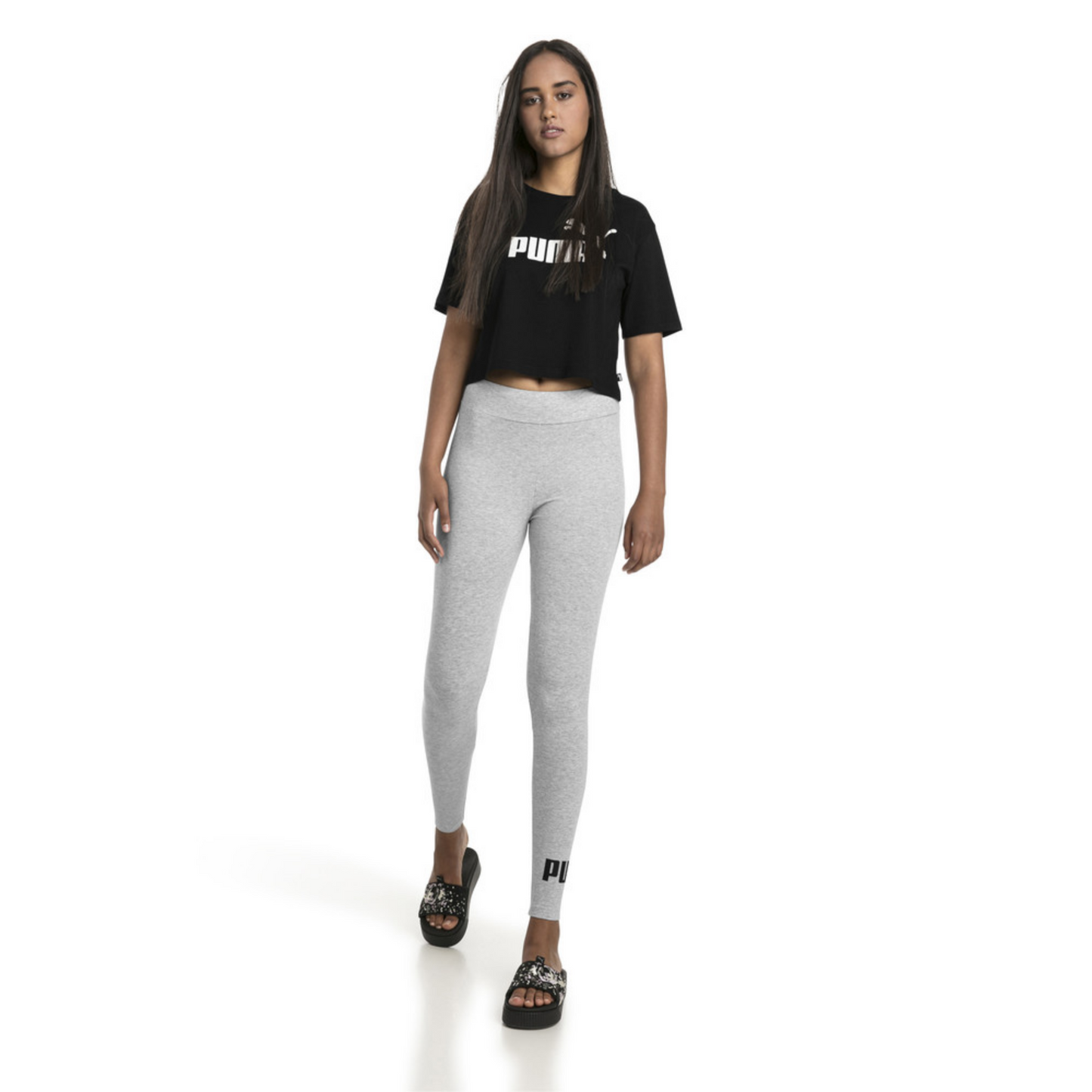 Puma Women's Essentials Cropped Tee - Black