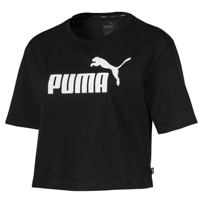 Puma Women's Essentials Cropped Tee - Black