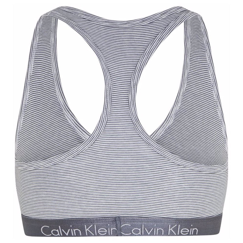 Calvin Klein Women's Motive Cotton Lightly Lined Bralette - Feeder Stripe/Scorched Denim