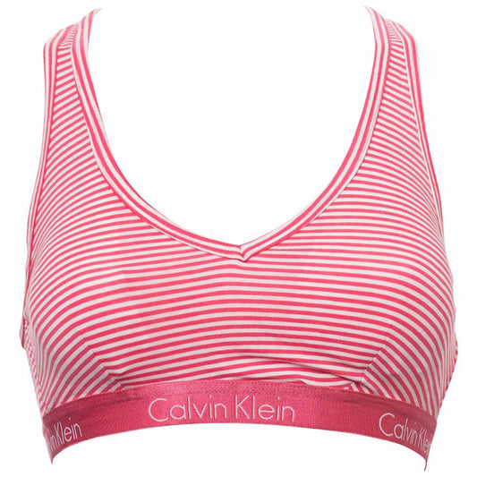 Calvin Klein Women's Motive Cotton Lightly Lined Bralette - Marching Stripe Lipgloss