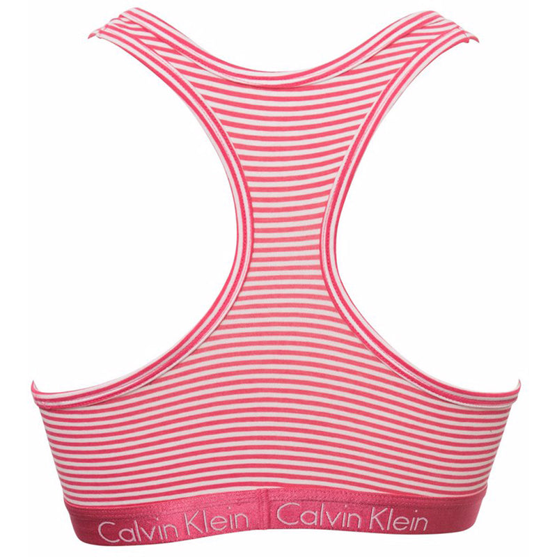 Calvin Klein Women's Motive Cotton Lightly Lined Bralette - Marching Stripe Lipgloss