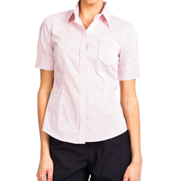 Stylecorp Women's 3/4 Sleeve Shirt - White/Red Stripe
