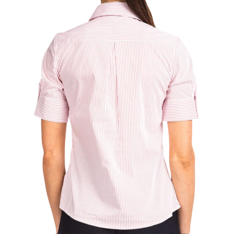 Stylecorp Women's 3/4 Sleeve Shirt - White/Red Stripe