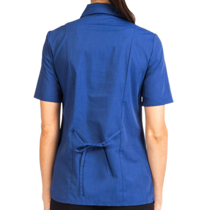 StyleCorp Short Sleeve Pleat Front Women's Shirt - Mid Blue