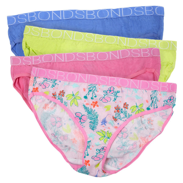 Bonds Children'S Underwear 4 Pack Bikini Pln - Print 75 Children's Underwear Bonds 