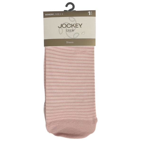 Jockey Women's Socks Stripe Sheer Crew - Penny Pink