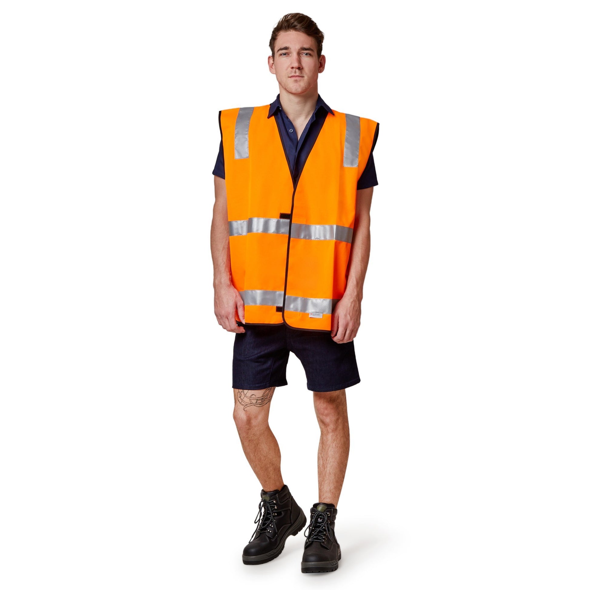 Hard Yakka Hi-Visibility Vest with Tape Orange – High Street Hero