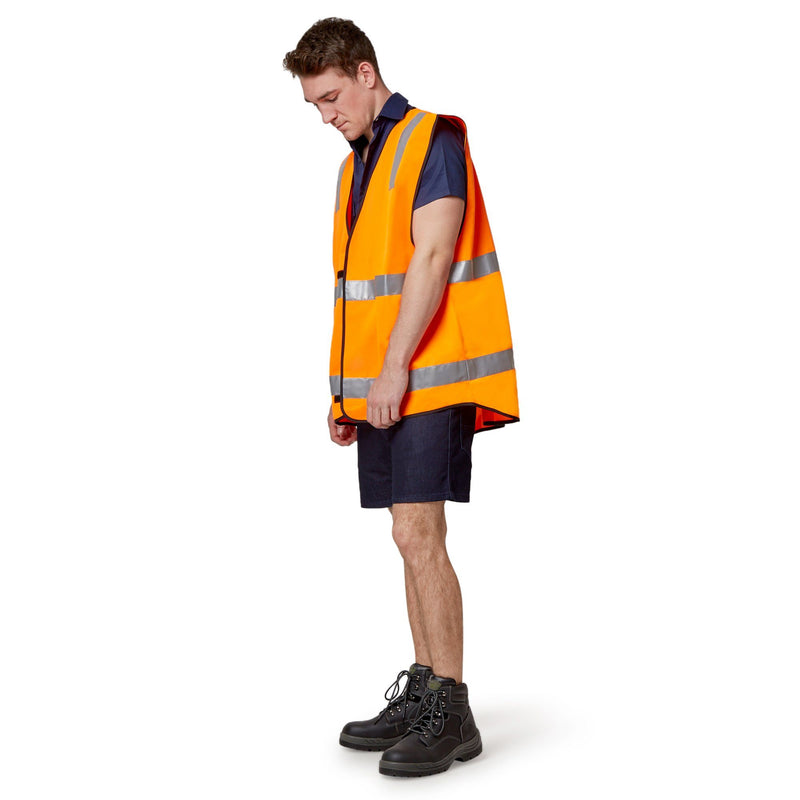 Hard Yakka Hi-Visibility Vest with Tape - Orange Workwear Hard Yakka 