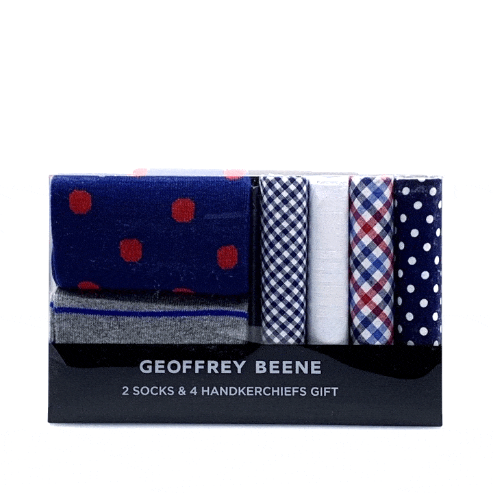 Geoffrey Beene Hanky and Sock Gift Pack - Navy Gifting Geoffrey Beene 