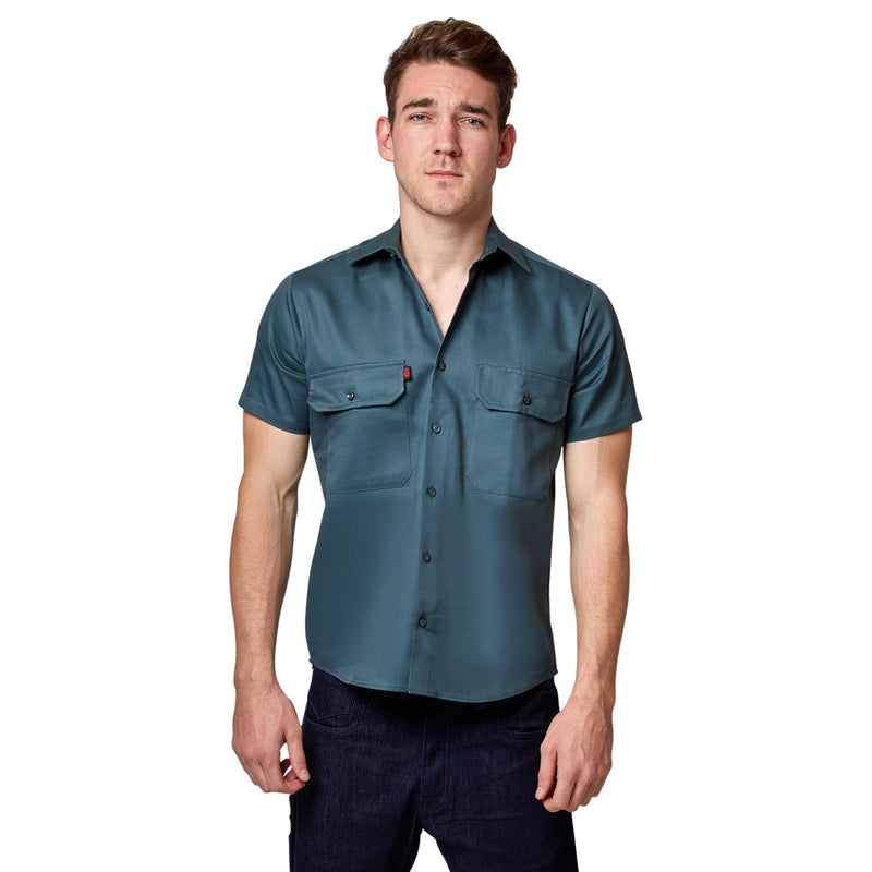 King Gee Open Front Drill Shirt - Green Workwear King Gee 