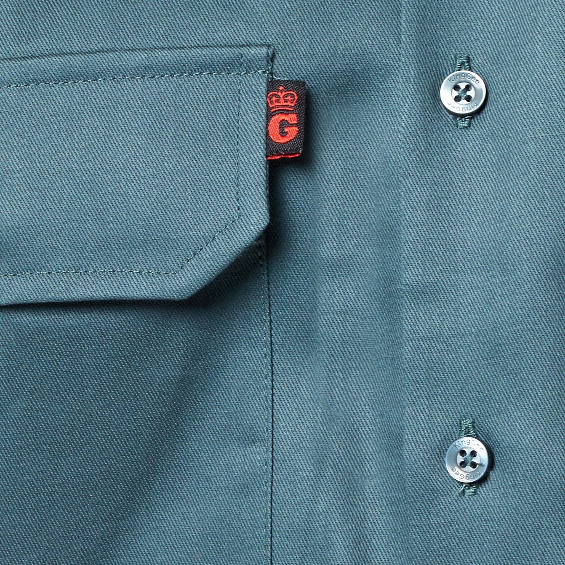 King Gee Open Front Drill Shirt - Green Workwear King Gee 