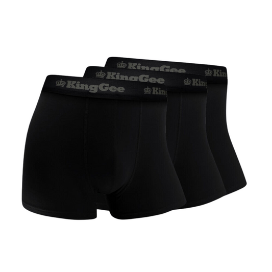 KingGee Bamboo Work Trunks - 3 Pack - Black