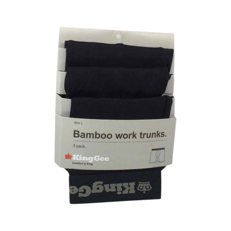 KingGee Bamboo Work Trunks - 3 Pack - Black
